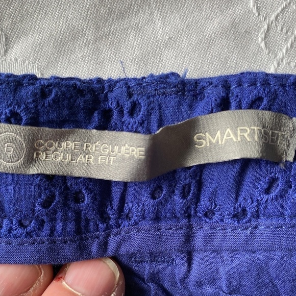 Smart Set Women's Purple 3" Shorts Lined Lace Hole Design Size‎ 6 - Picture 2 of 12